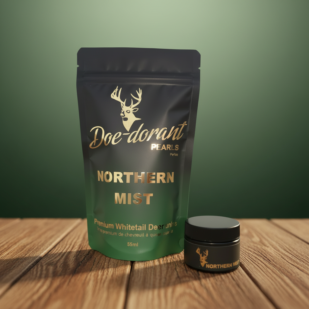 Northern Mist Pearls - Wood Base Green Background