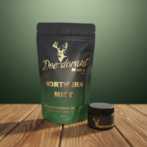 Northern Mist Pearls - Wood Base Green Background